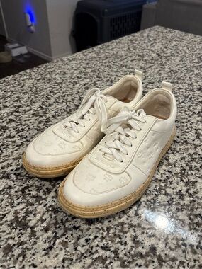 MCM Creme Monogrammed Sneakers